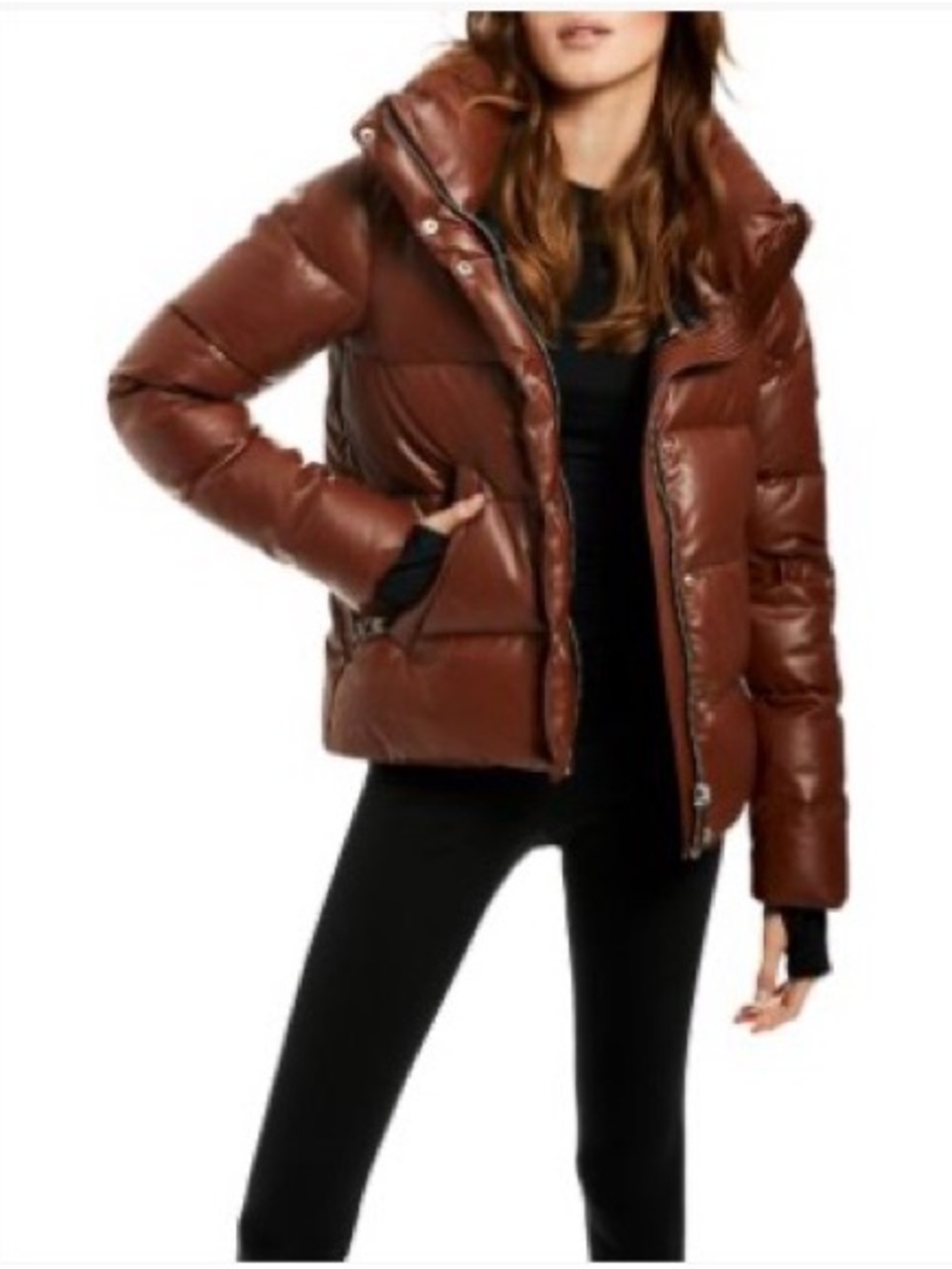 SAM. Isabel Faux Leather Puffer Coat